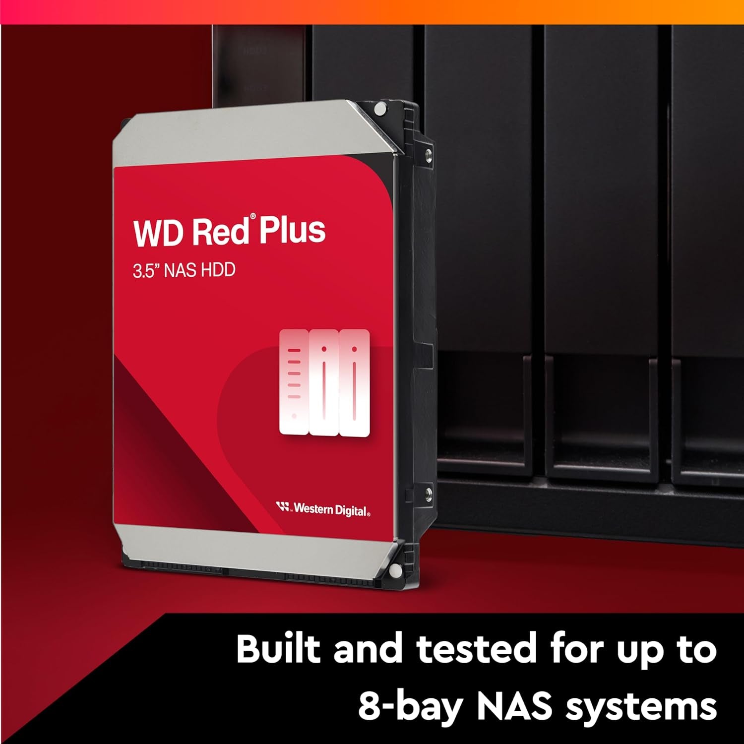 WD 4TB Red plus NAS Internal Hard Drive HDD - 5400 RPM, SATA 6 Gb/S, CMR, 256 MB Cache, 3.5" -WD40EFPX