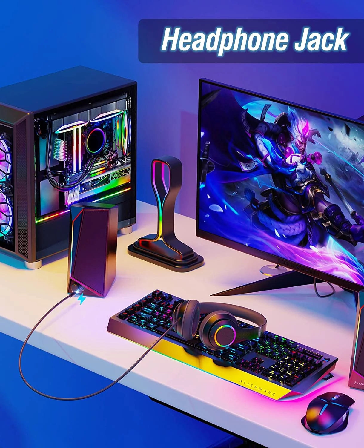 Gaming Computer Pc Speakers for Desktop USB-C Powered With Loud Stereo Sound