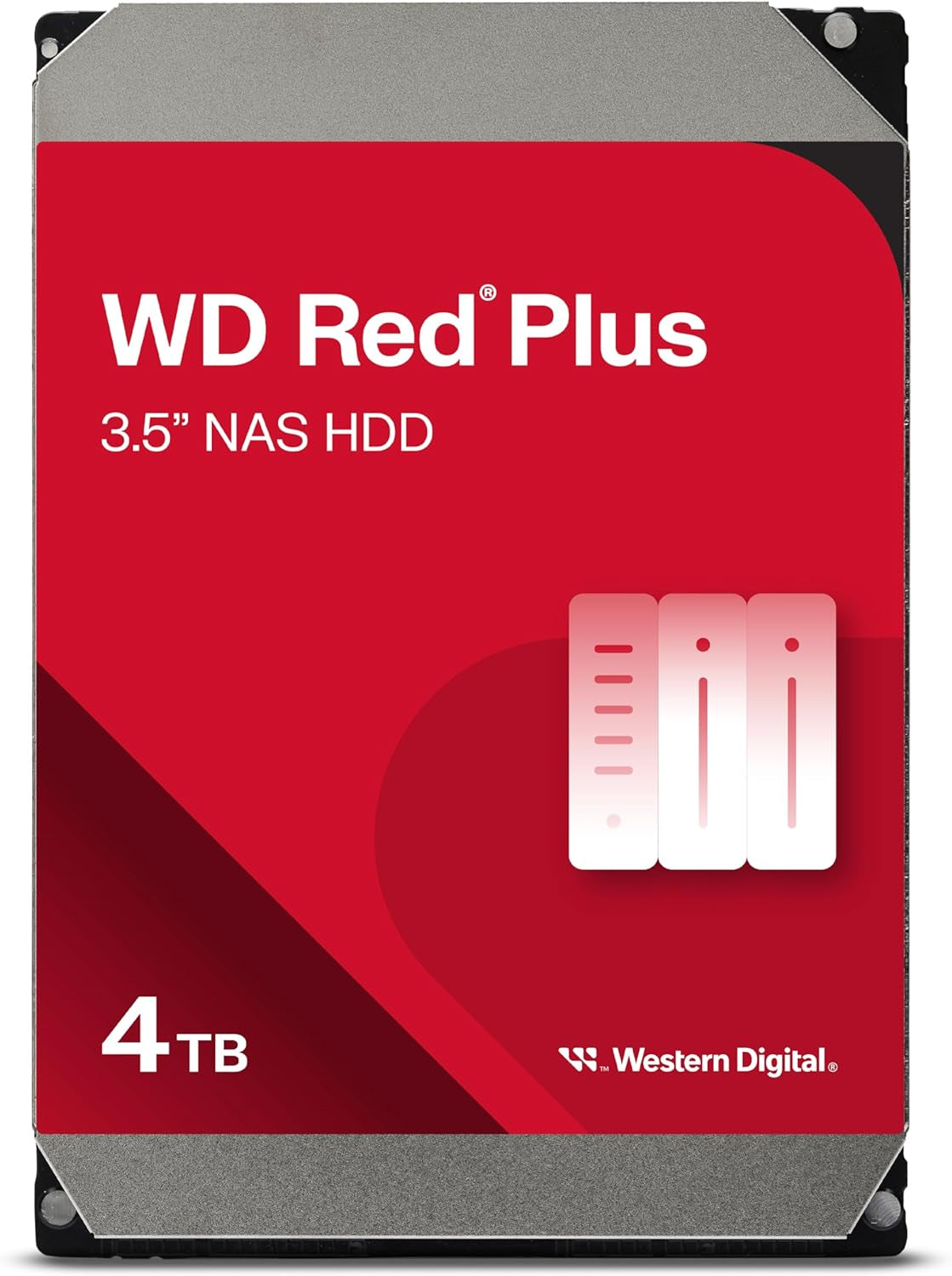 WD 4TB Red plus NAS Internal Hard Drive HDD - 5400 RPM, SATA 6 Gb/S, CMR, 256 MB Cache, 3.5" -WD40EFPX