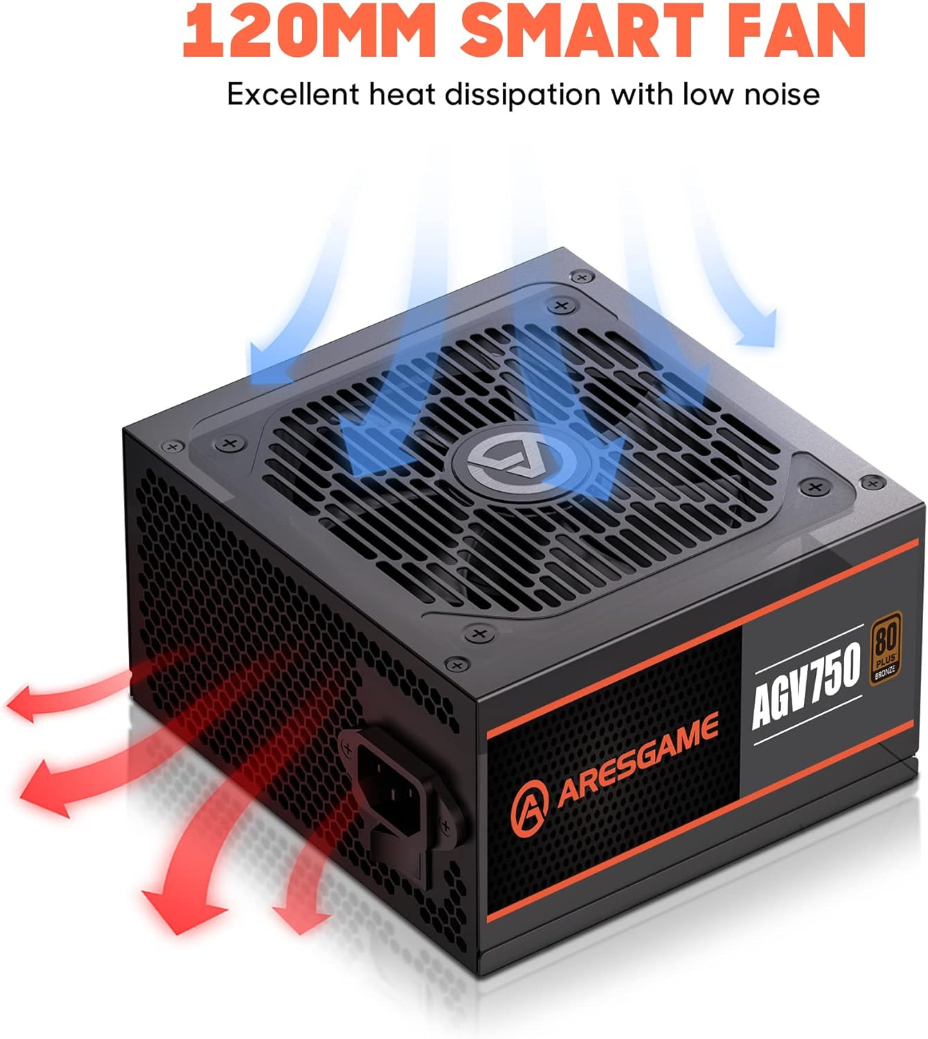 AGV Series 750W Power Supply, 80 plus Bronze Certified, Semi Modular Power Supply, 5 Year Warranty