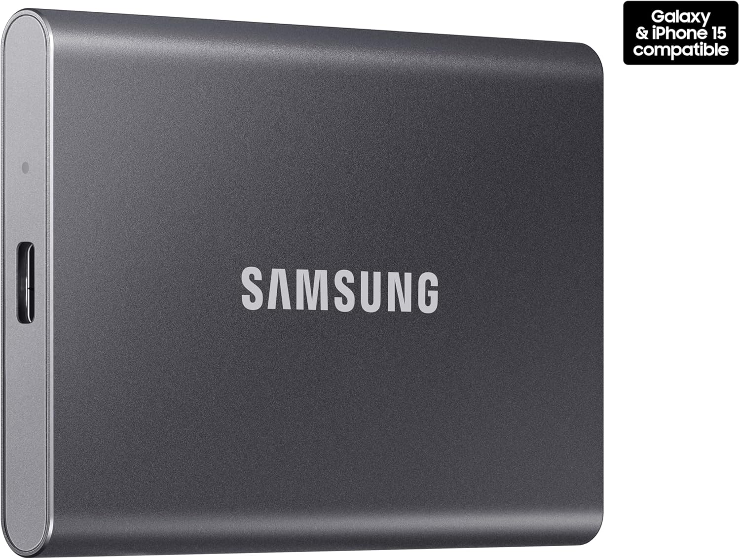 SAMSUNG T7 Portable SSD, 1TB External Solid State Drive, Speeds up to 1,050Mb/S, USB 3.2 Gen 2, Reliable Storage for Gaming, Students, Professionals, MU-PC1T0T/AM, Gray