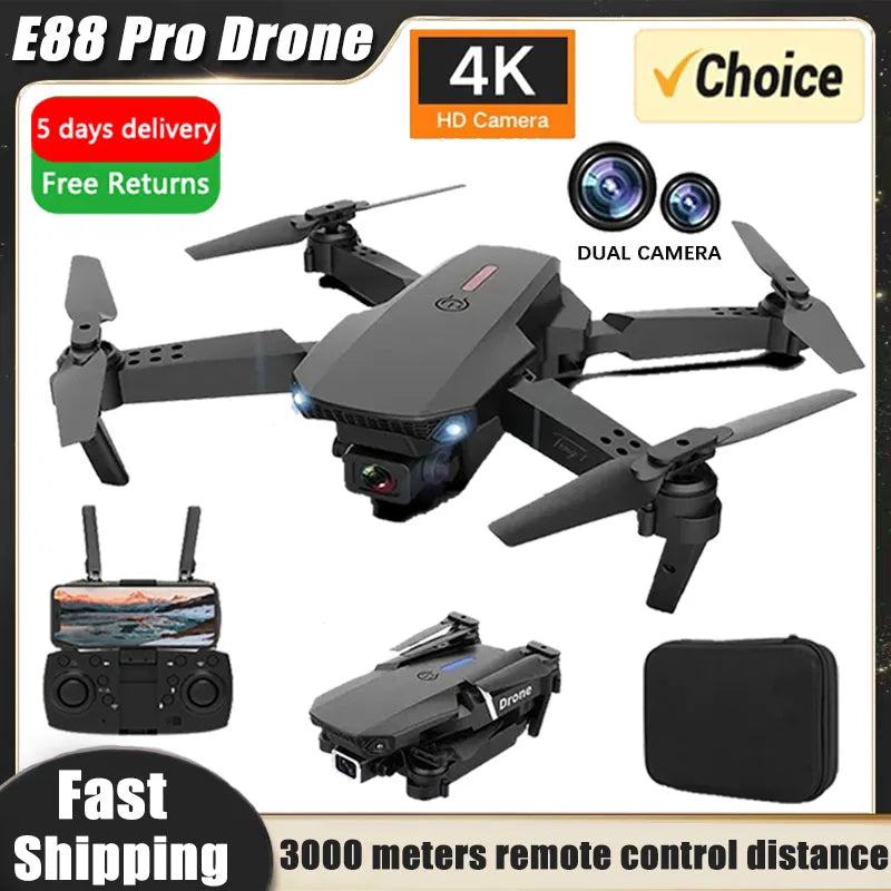 Professional Foldable Quadcopter RC 2024 Wifi Drone With Dual 4K HD 1080 Cameras