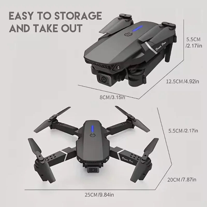 Professional Foldable Quadcopter RC 2024 Wifi Drone With Dual 4K HD 1080 Cameras