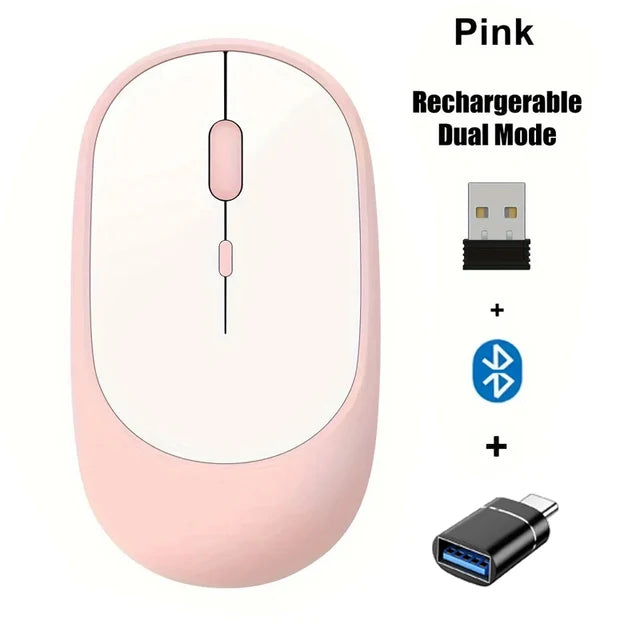Wireless Dual Modes Bluetooth 2.4G USB Mouse for Computer Laptop Macbook