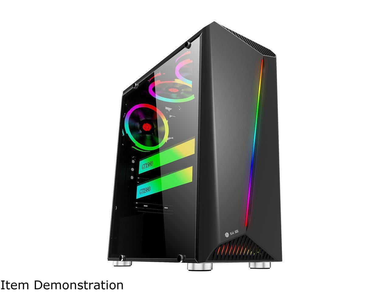 Bgears B-Vigor RGB Black Steel / Plastic / Tempered Glass ATX Mid Tower Computer