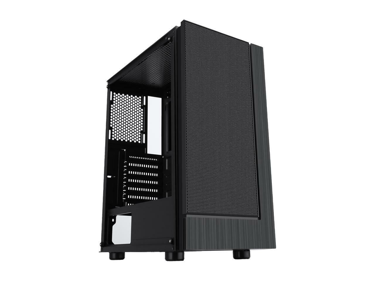 DIYPC Shadow-H3-Argb Black Steel / Tempered Glass ATX Mid Tower Computer Case 