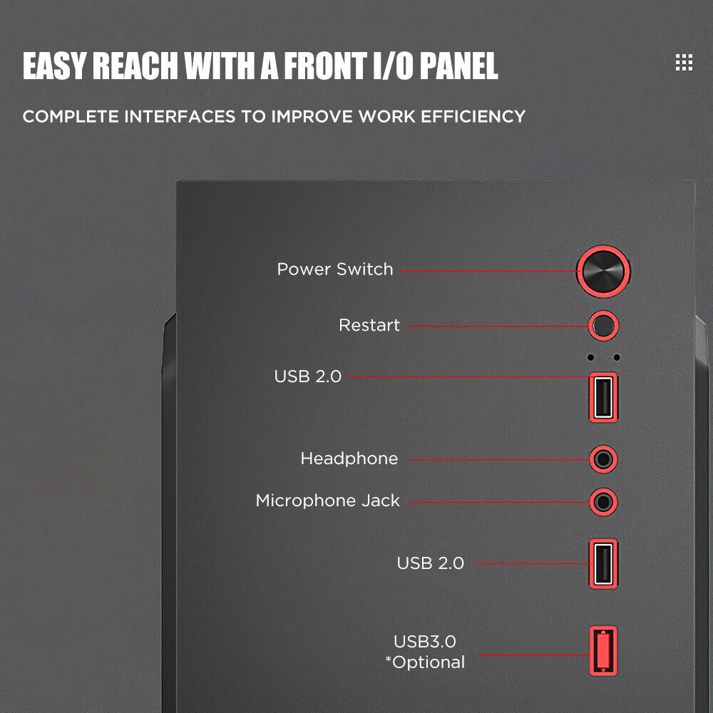 Micro ATX Gaming Office Home Computer PC Case AMD Intel Support M-ATX ITX