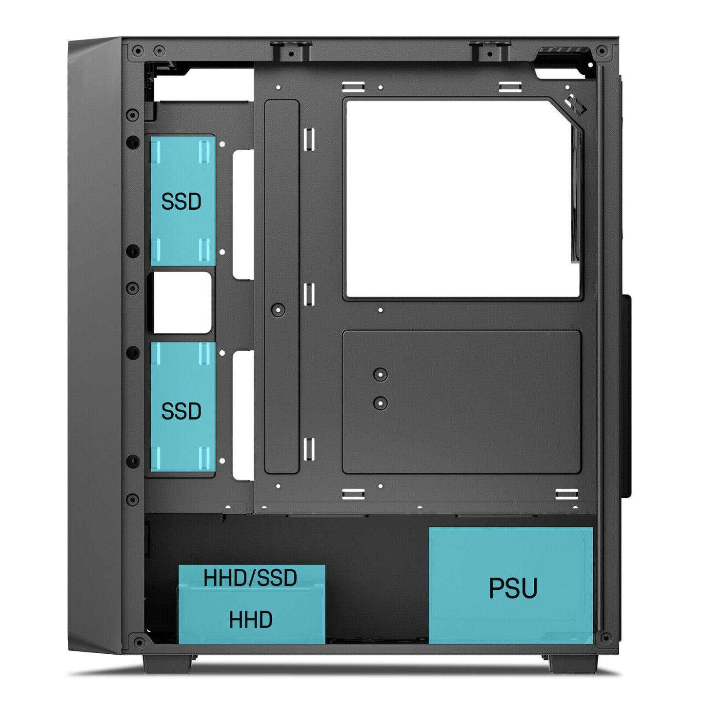 DARKROCK EC2 Black Micro-Atx Mid Tower PC Case Supports 40 Graphics Cards